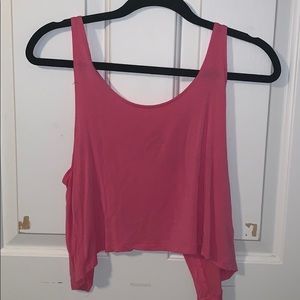 Pink bow back crop top